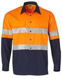 Mens High Visibility Cotton Rip-Stop Safety Shirts with 3M Tape SW69