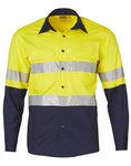 Mens High Visibility Cotton Rip-Stop Safety Shirts with 3M Tape SW69