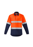 ZW143 - Mens Orange Flame HRC 2 Hoop Taped Closed Front Spliced Shirt Syzmik